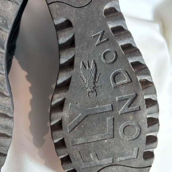 FLY LONDON Sz 41 Yip Boots Wedge Zip Up Ruched Ankle Booties Black - Picture 13 of 14